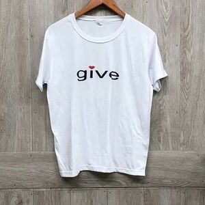 Give With Heart Short Sleeve White Tee BB755